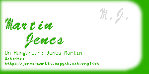 martin jencs business card